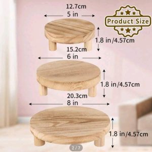 Cake stand 3 level round wood